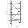 4-tier concrete gray plywood shelf 80x30x140cm by vidaXL, Bookcases and shelves - Ref: Foro24-806461, Price: 55,99 €, Discoun...