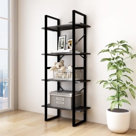 4-tier solid black pine wood shelf 60x30x140 cm by vidaXL, Bookcases and shelves - Ref: Foro24-806446, Price: 63,99 €, Discou...