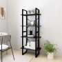 4-tier solid black pine wood shelf 60x30x140 cm by vidaXL, Bookcases and shelves - Ref: Foro24-806446, Price: 63,99 €, Discou...