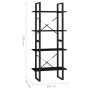 4-tier solid black pine wood shelf 60x30x140 cm by vidaXL, Bookcases and shelves - Ref: Foro24-806446, Price: 63,99 €, Discou...