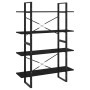 4-tier black plywood shelving unit 100x30x140cm by vidaXL, Bookcases and shelves - Ref: Foro24-806478, Price: 60,20 €, Discou...