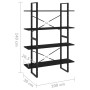 4-tier black plywood shelving unit 100x30x140cm by vidaXL, Bookcases and shelves - Ref: Foro24-806478, Price: 60,20 €, Discou...