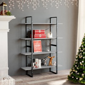 4-level gray concrete plywood bookshelf 100x30x140 cm by vidaXL, Bookcases and shelves - Ref: Foro24-806481, Price: 80,99 €, ...