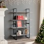 4-level gray concrete plywood bookshelf 100x30x140 cm by vidaXL, Bookcases and shelves - Ref: Foro24-806481, Price: 80,74 €, ...