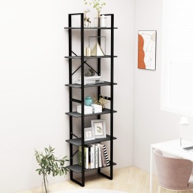 Estantería de madera maciza pino gris 60x30x210 cm de vidaXL, Librerías y estanterías - Ref: Foro24-806524, Precio: 72,47 €, ...