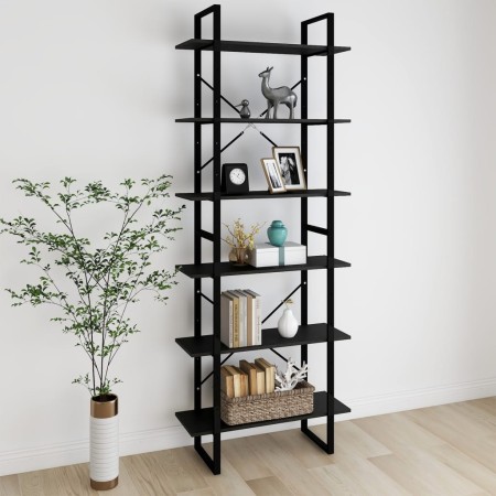 Solid black pine wood tall cabinet 80x30x210 cm by vidaXL, Bookcases and shelves - Ref: Foro24-806546, Price: 120,52 €, Disco...