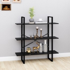 3-tier solid black pine wood shelf 100x30x105 cm by vidaXL, Bookcases and shelves - Ref: Foro24-806556, Price: 58,99 €, Disco...