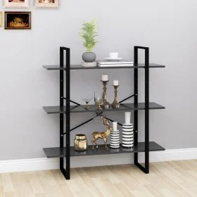 Estantería de madera contrachapada gris 100x30x105 cm de vidaXL, Librerías y estanterías - Ref: Foro24-806549, Precio: 40,91 ...