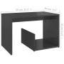 Glossy gray plywood side table 59x36x38 cm by vidaXL, Side tables - Ref: Foro24-806704, Price: 29,99 €, Discount: %