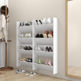 Wall shoe racks 4 pcs white plywood 60x18x60cm by vidaXL, Shoe racks and shoe organizers - Ref: Foro24-806716, Price: 81,99 €...