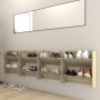 Wall shoe racks 4 units Sonoma oak plywood 60x18x60 cm by vidaXL, Shoe racks and shoe organizers - Ref: Foro24-806725, Price:...