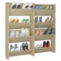 Wall shoe racks 4 units Sonoma oak plywood 60x18x60 cm by vidaXL, Shoe racks and shoe organizers - Ref: Foro24-806725, Price:...