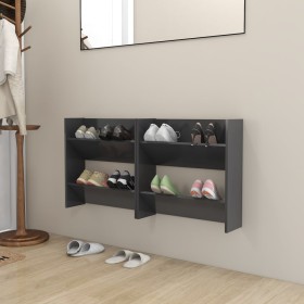 Wall shoe racks 2 pcs gray plywood 60x18x60 cm by vidaXL, Shoe racks and shoe organizers - Ref: Foro24-806721, Price: 39,99 €...