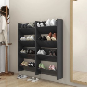 Wall shoe racks 4 pcs gray plywood 60x18x60 cm by vidaXL, Shoe racks and shoe organizers - Ref: Foro24-806722, Price: 56,99 €...