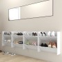 Wall-mounted shoe racks 4 units plywood glossy white 60x18x60cm by vidaXL, Shoe racks and shoe organizers - Ref: Foro24-80673...