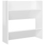 Wall-mounted shoe racks 4 units plywood glossy white 60x18x60cm by vidaXL, Shoe racks and shoe organizers - Ref: Foro24-80673...