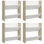 Wall shoe racks 4 units white and oak plywood 60x18x60cm by vidaXL, Shoe racks and shoe organizers - Ref: Foro24-806731, Pric...