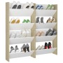 Wall shoe racks 4 units white and oak plywood 60x18x60cm by vidaXL, Shoe racks and shoe organizers - Ref: Foro24-806731, Pric...