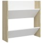 Wall shoe racks 4 units white and oak plywood 60x18x60cm by vidaXL, Shoe racks and shoe organizers - Ref: Foro24-806731, Pric...