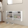 Wall shoe racks 2 pcs glossy white plywood 60x18x60cm by vidaXL, Shoe racks and shoe organizers - Ref: Foro24-806733, Price: ...