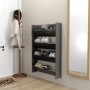 Wall-mounted shoe racks 2 units plywood glossy gray 80x18x60 cm by vidaXL, Shoe racks and shoe organizers - Ref: Foro24-80675...