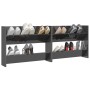 Wall-mounted shoe racks 2 units plywood glossy gray 80x18x60 cm by vidaXL, Shoe racks and shoe organizers - Ref: Foro24-80675...