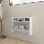 Glossy white plywood wall shoe rack 80x18x90cm by vidaXL, Shoe racks and shoe organizers - Ref: Foro24-806753, Price: 31,99 €...