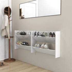 Wall shoe racks 2 pcs glossy white plywood 80x18x60cm by vidaXL, Shoe racks and shoe organizers - Ref: Foro24-806754, Price: ...