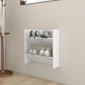 Glossy white plywood wall shoe rack 60x18x60cm by vidaXL, Shoe racks and shoe organizers - Ref: Foro24-806732, Price: 32,99 €...