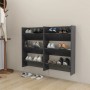 Wall-mounted shoe racks 2 units plywood gray 60x18x90 cm by vidaXL, Shoe racks and shoe organizers - Ref: Foro24-806764, Pric...