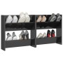 Wand-Schuhregale 2 Stk. Sperrholz glänzend grau 60x18x60 cm von vidaXL, Schuhregale und Schuhorganisatoren - Ref: Foro24-8067...