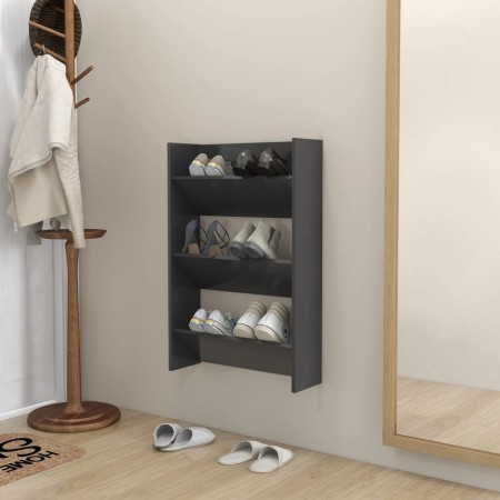 Gray plywood wall shoe rack 60x18x90 cm by vidaXL, Shoe racks and shoe organizers - Ref: Foro24-806763, Price: 33,77 €, Disco...