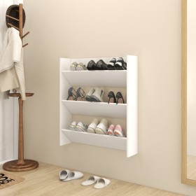 White plywood wall shoe rack 80x18x90 cm by vidaXL, Shoe racks and shoe organizers - Ref: Foro24-806777, Price: 39,59 €, Disc...