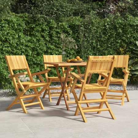 Folding garden chairs 4 pcs solid teak wood 55x61x90 cm by vidaXL, Garden chairs - Ref: Foro24-3155061, Price: 290,39 €, Disc...