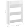 Glossy white plywood wall shoe rack 60x18x90cm by vidaXL, Shoe racks and shoe organizers - Ref: Foro24-806771, Price: 36,99 €...