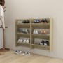 Wall shoe racks 2 pcs Sonoma oak plywood 60x18x90 cm by vidaXL, Shoe racks and shoe organizers - Ref: Foro24-806766, Price: 5...