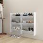 Wand Zapatero 2 Stk. glänzendes weißes Sperrholz 60x18x90 cm von vidaXL, Schuhregale und Schuhorganisatoren - Ref: Foro24-806...