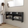 Zapateros de pared 2 uds contrachapada negro brillo 80x18x60 cm de vidaXL, Zapateros y organizadores de calzado - Ref: Foro24...