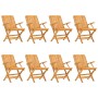 Folding garden chairs 8 pcs solid teak wood 61x67x90 cm by vidaXL, Garden chairs - Ref: Foro24-3155057, Price: 583,35 €, Disc...