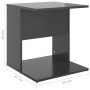 Beistelltisch aus glänzend grauem Sperrholz, 45 x 45 x 48 cm von vidaXL, Seitentische - Ref: Foro24-806812, Preis: 31,59 €, R...