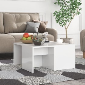 Coffee tables 4 pieces glossy white plywood 33x33x33 cm by vidaXL, Coffee table - Ref: Foro24-806819, Price: 38,97 €, Discoun...