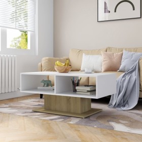 White and oak plywood coffee table 103.5x50x44.5 cm by vidaXL, Coffee table - Ref: Foro24-806827, Price: 60,99 €, Discount: %