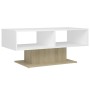 Mesa de centro contrachapada blanco y roble 103,5x50x44,5 cm de vidaXL, Mesas de centro - Ref: Foro24-806827, Precio: 59,76 €...