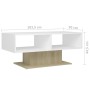 Mesa de centro contrachapada blanco y roble 103,5x50x44,5 cm de vidaXL, Mesas de centro - Ref: Foro24-806827, Precio: 59,76 €...