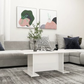 Glossy white plywood coffee table 103.5x60x40cm by vidaXL, Coffee table - Ref: Foro24-806846, Price: 41,22 €, Discount: %