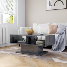 Glossy gray plywood coffee table 103.5x50x44.5cm by vidaXL, Coffee table - Ref: Foro24-806830, Price: 59,99 €, Discount: %