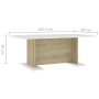 Mesa de centro madera contrachapada blanco roble 103,5x60x40cm de vidaXL, Mesas de centro - Ref: Foro24-806845, Precio: 39,68...