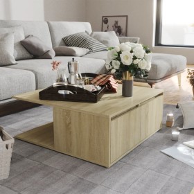 Sonoma oak plywood coffee table 80x80x31 cm by vidaXL, Coffee table - Ref: Foro24-806879, Price: 68,99 €, Discount: %