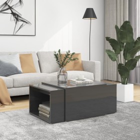 Stackable coffee tables 3 pieces glossy gray 60x60x38 cm by vidaXL, Coffee table - Ref: Foro24-806902, Price: 61,92 €, Discou...