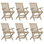 Folding garden chairs 6 pcs solid teak wood 56x61x89 cm by vidaXL, Garden chairs - Ref: Foro24-3155071, Price: 494,99 €, Disc...